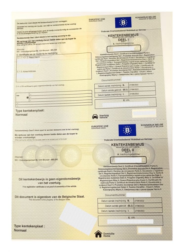 Documentación Bélgica anverso