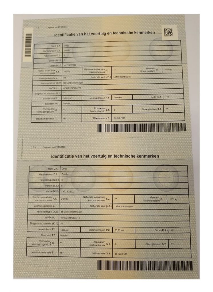 Documentación Bélgica reverso