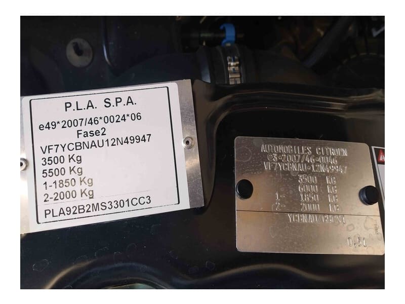 PLACA HOMOLOGACIÓN PLA