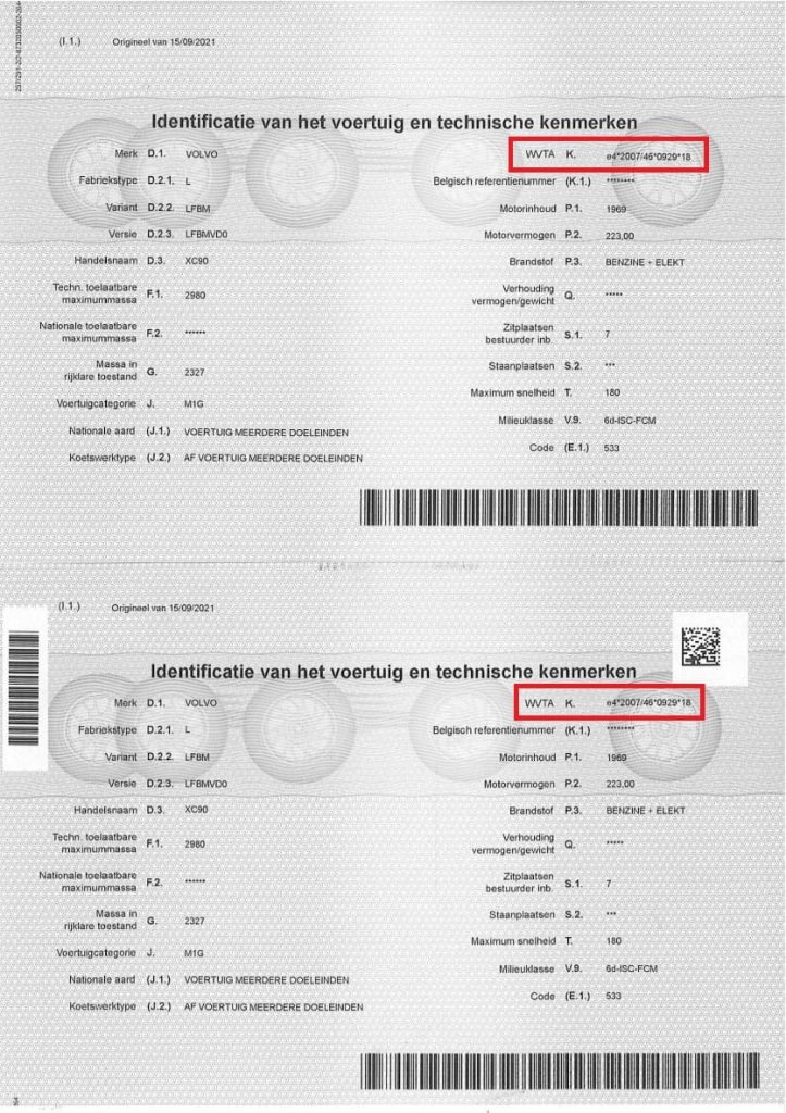 DOCUMENTACIÓN BÉLGICA PARTE I Y II CON CONTRASEÑA EUROPEA EN CAMPO K