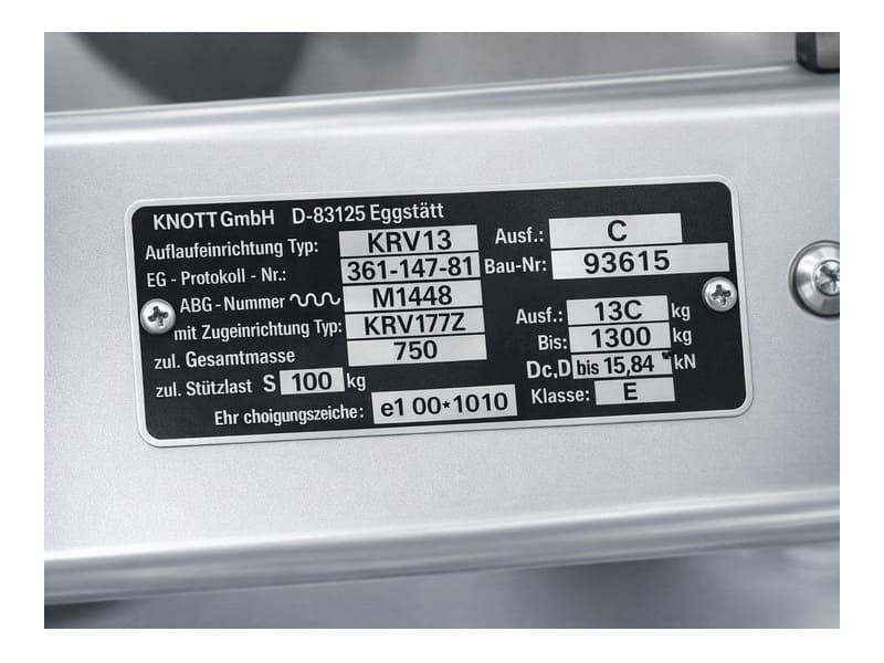 PLACA DE HOMOLOGACIÓN REMOLQUE EXTRANJERO