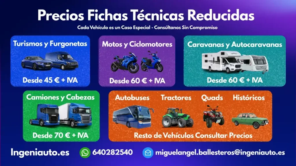 Precios Fichas Técnicas Reducidas Ingeniauto