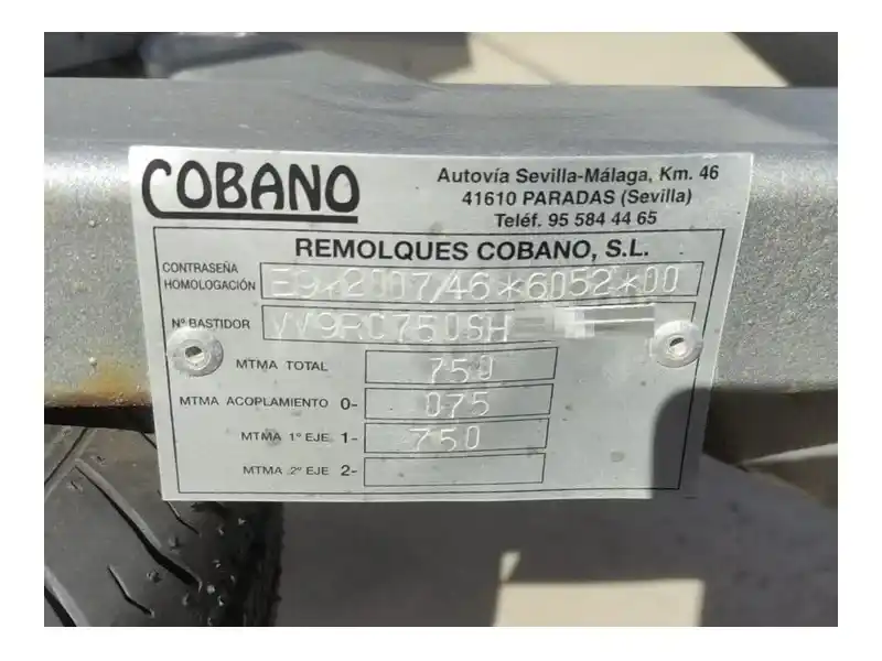 placa fabricante remolque ligero